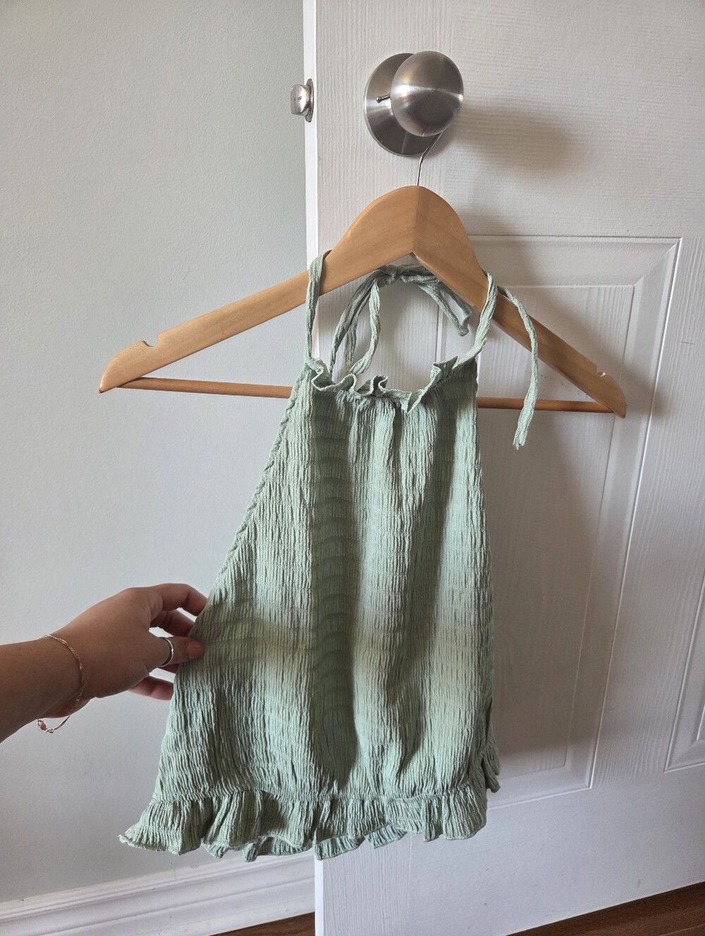 H&M Light Green Halter Top